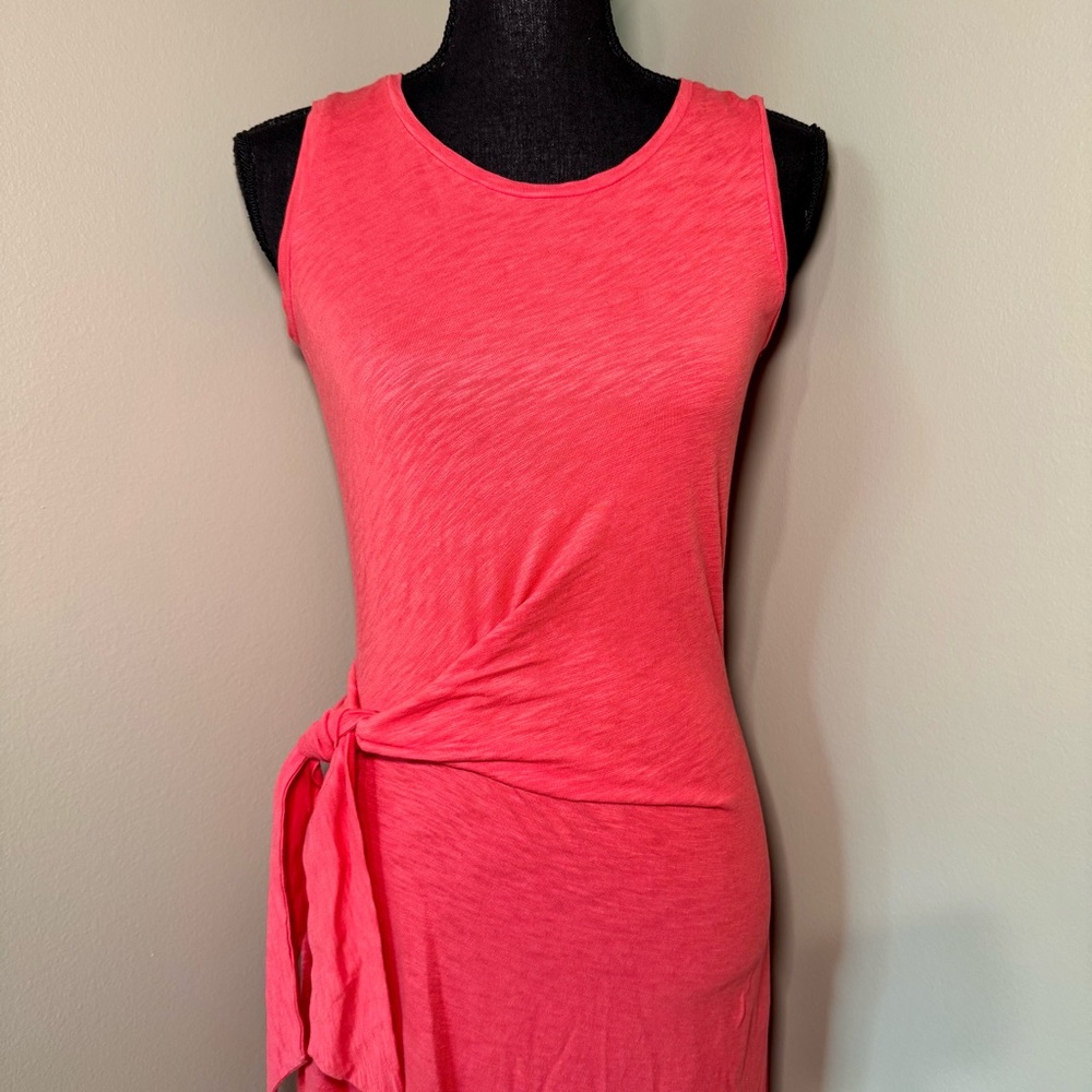 Talbots Women’s Size XS Light Red Side Tie Sleeveless Shift Dress Cotton & Modal